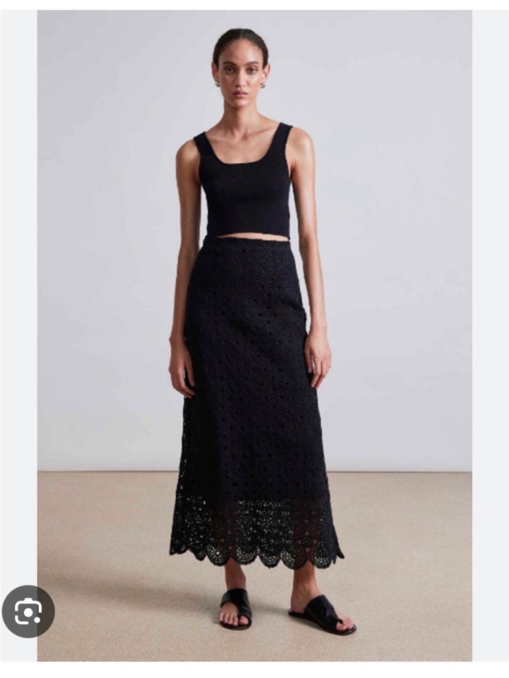 Apiece Apart Lillja crochet
Black Maxi Skirt